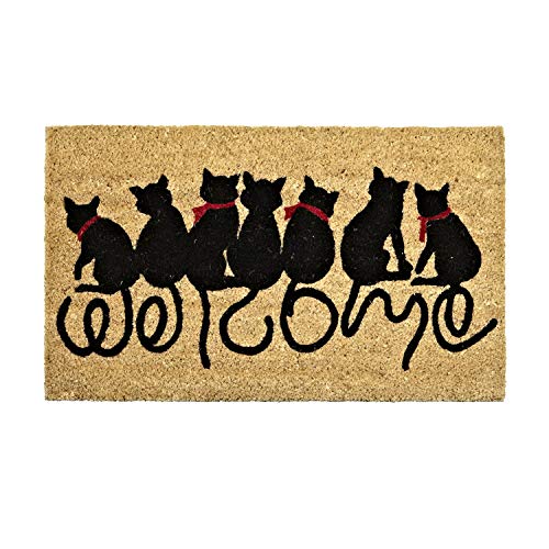Abbott Collection  35-PFW/an 1357 Tail Doormat-18X30 L, 18x30 inches L, Welcome Cats