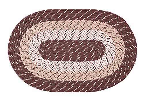 Better Trends Country Braid Collection is Durable and Stain Resistant Reversible Indoor Area Utility Rug 100% Polypropylene in Vibrant Colors, 30" x 50" Oval, Brown Stripe