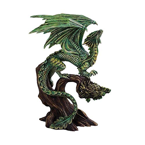 Pacific Trading Giftware Anne Stokes Age of Dragons Forest Winged Dragon on Tree Home Decorative Resin Figurine