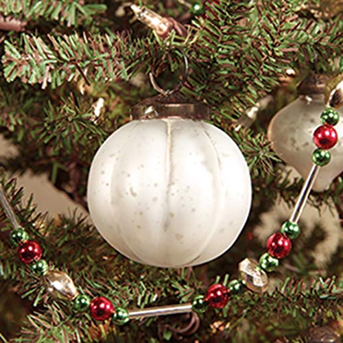 Country House Collection 89434 Ridged Mercury Ornament, 2-inch Height, White