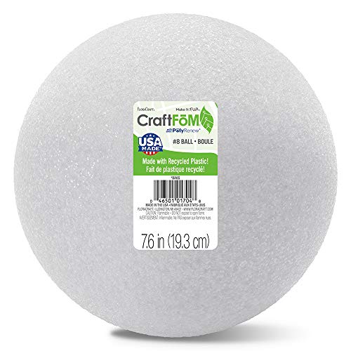 FloraCraft Styrofoam Ball 8 Inch White