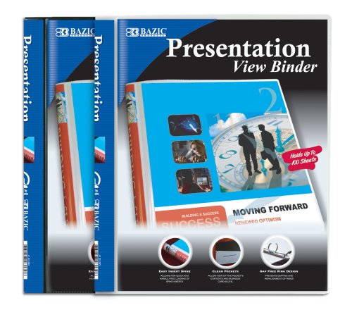 BAZIC 1/2" Poly 3-Ring Presentation View Binder w/ Pocket