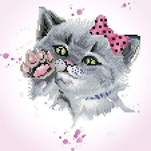 Camelot Crafts DIAMOND DOTZ Eye Spy Kitty Diamond Painting Kit 12.6" x 12.6"
