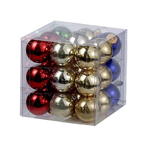 Kurt Adler 25 Mm Glass Multi Shiny Ball Christmas Ornaments