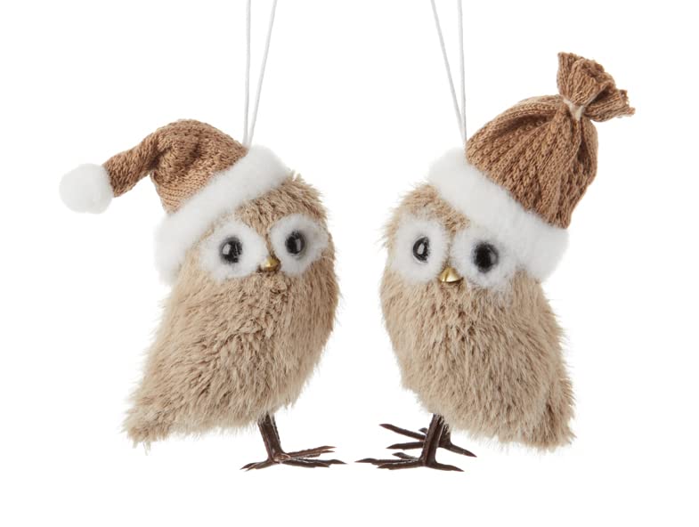 Delton Hanging Christmas Owl Ornament, 2 Assortment