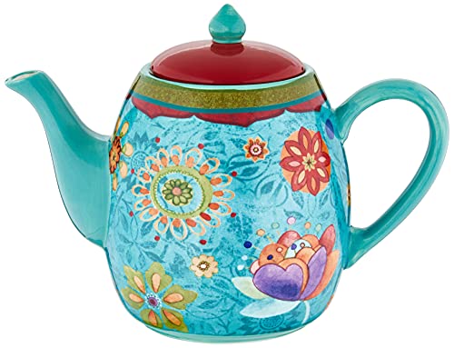 Certified International 22457 Tunisian Sunset Teapot, 40 oz, Multicolor