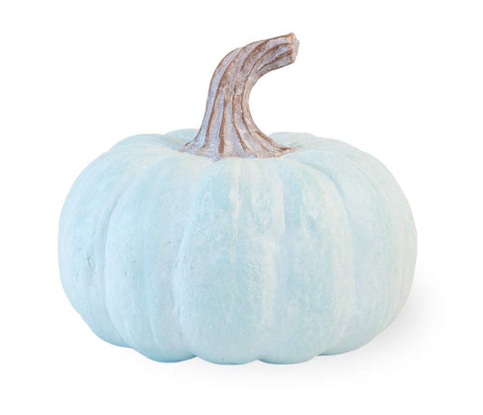 Boston International XAC19349 Decorative Glass Pumpkin Figurine, 5.5 x 5-Inches, Light Blue