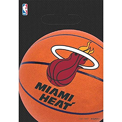 Amscan 373626 Miami Heat NBA Collection Loot Bags, Party Favor | 8 piece