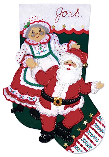 Design Works Crafts Tobin DW5088 Dancing Claus Stocking Felt Applique Kit, 18-Inch Long