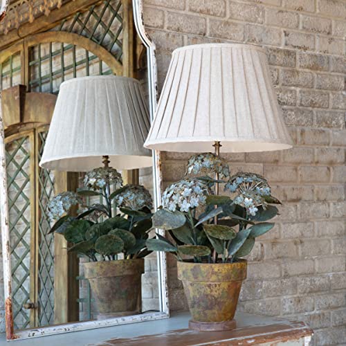 Park Hill Collection ELT90903 Aged Metal Potted Hydrangea Lamp, 32-inch Height