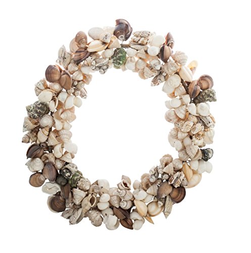 HS Seashells 11" Shell Wreath - Small Seashells, Coastal Beach Home Decor, Christmas Ornaments, Crafts, Weddings & more