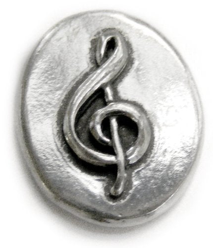 Basic Spirit Musical Treble Clef - Listen : Pocket Token or Lucky Novelty Coin, One Inch, Handcrafted Lead-Free Pewter