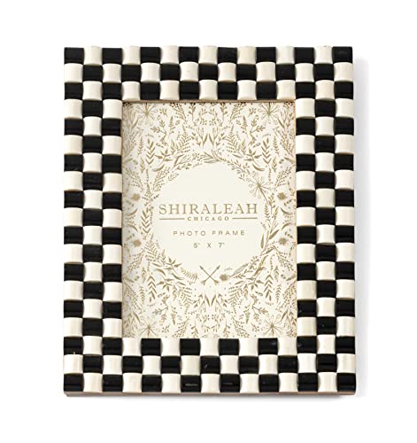 Shiraleah Black And White Ariston Woven 5X7 Picture Frame