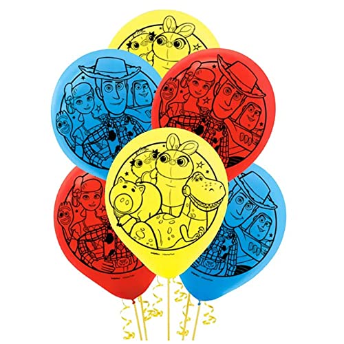 amscan Toy Story 4" Assorted Printed Latex Party Balloons, 6 Ct.