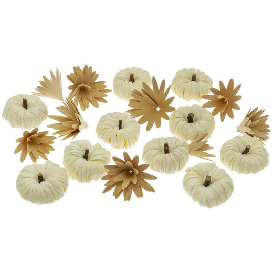 Boston International Fall Autumn Harvest Thanksgiving D√©cor Tabletop Boxed Pumpkins, Mini, White