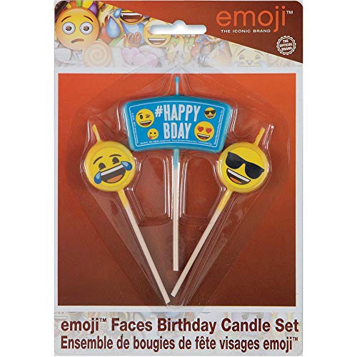 Unique Industries Emoji Birthday Candle Set, 3pc