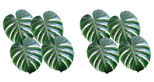 Beistle S54556AZ2 Tropical Palm Leaves, 11.5" x 13", Green, 8 Piece