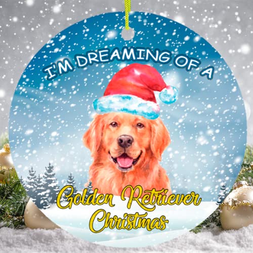 OrnamentallyYou Dog Themed Christmas Ornaments (I'm Dreaming of a Golden Retriever Christmas Ornament)
