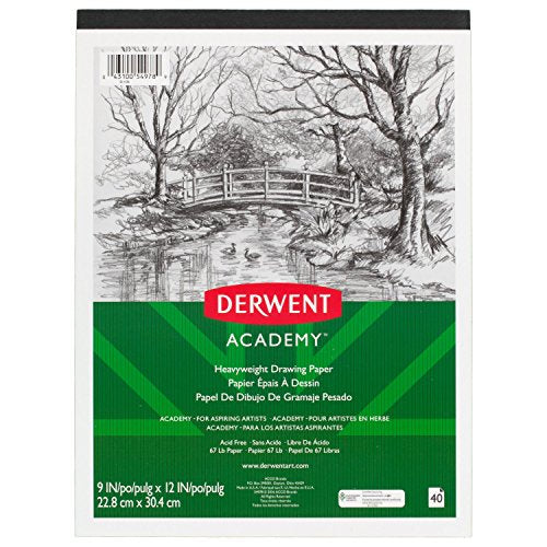 ACCO (School) Derwent Academy Drawing Paper Pad, 40 Sheets, 9" x 12", Heavyweight (54978)