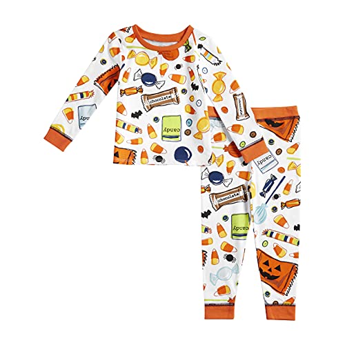 Mud Pie Baby Boys Halloween Candy Pajamas, 9-12 Months, Orange