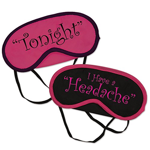 Beistle Pink Mood Sleep Masks-2 Pcs, Cerise/Black