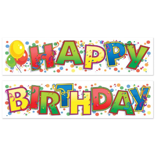 Beistle Colorful Dots Birthday Banner-1 Pc, Multicolored