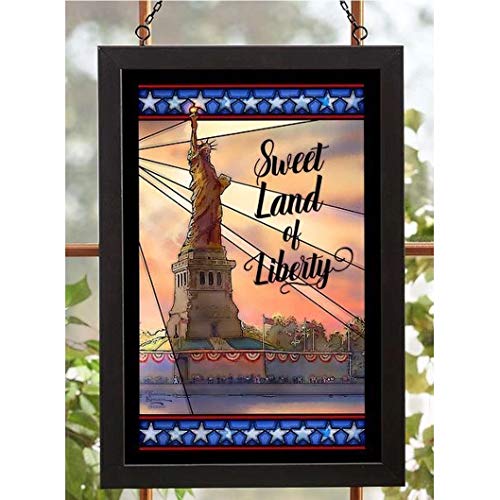 Wild Wings(MN) Wild Wings 5386498414 Stained Glass Art, 20-inch Height (Sweet Land of Liberty)