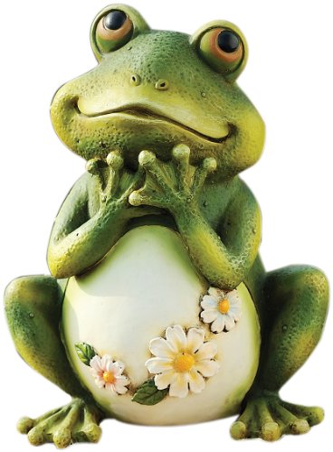 Roman Snoogg 45500226 Joseph Studio 65904 Tall Frog Sitting Up Garden Statue, 9.5-Inch, 9.5 inches, green