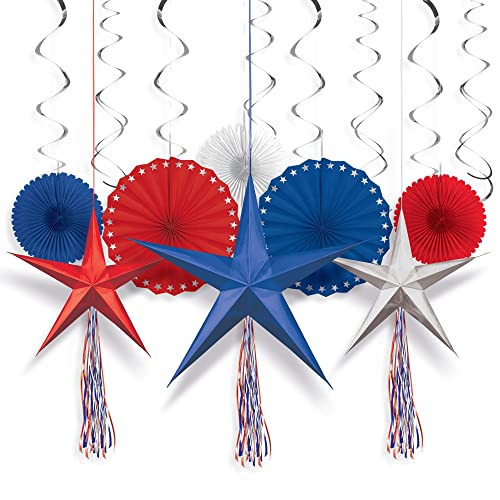 Amscan 16-Piece Patriotic Fan Decorating Kit | 1 Pack