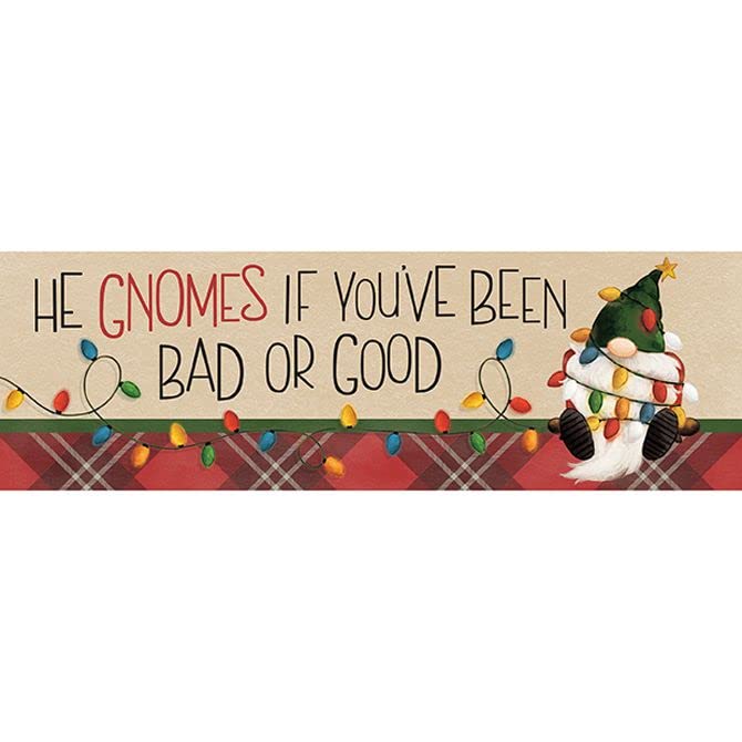 Carson Home Accents Gnomes Message Bar Sign, 8.5-inch Width