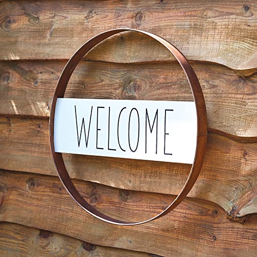 CTW Home Collection 370601 Welcome Rustic Metal Sign, 24-inch Diameter