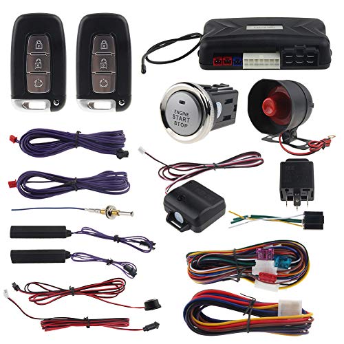 EASYGUARD EC009-K-L PKE car Alarm Remote Start keyless Entry Push Start Button Shock Alarm Warning for dc12V Cars