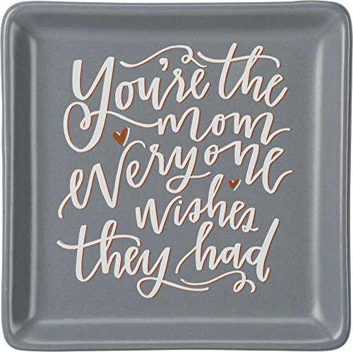 Primitives by Kathy 34171 Hand-Lettered Stoneware Trinket Tray, 4.13" x 4.13", You&