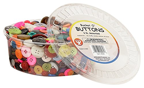 Hygloss Products Bucket O' Buttons, Assorted Buttons for Arts and Crafts, ¬†2 Pound Bucket