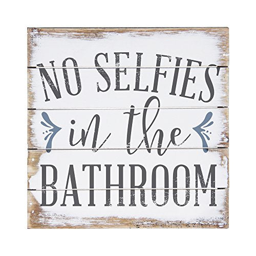 Sincere Surroundings PET1115 No Selfies 6 x 6, White