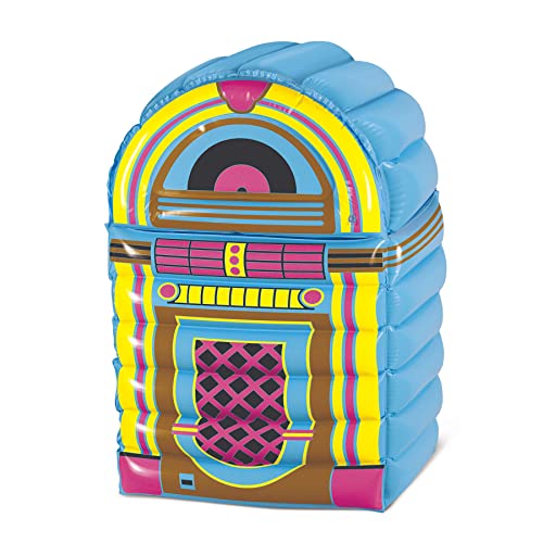 Beistle Inflatable Jukebox Cooler, 20" x 30.5", Multicolor