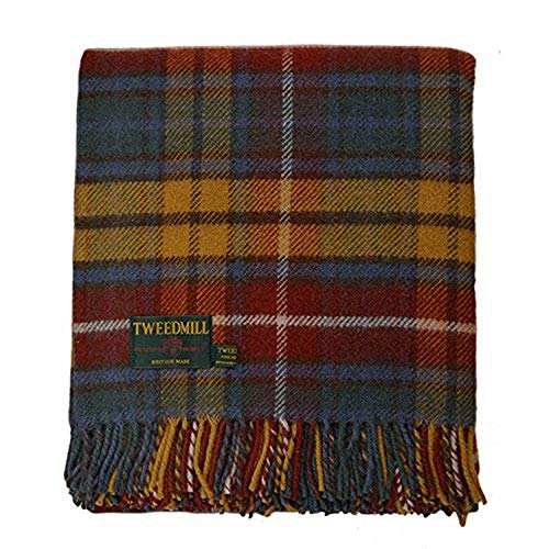 Birchwood Tweedmill Haverford West Throw Blanket, Antique Buchanan