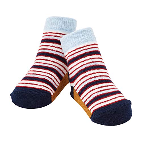 Mud Pie Baby Boys' SOCKS, 0-12 Months, Blue Red Stripes