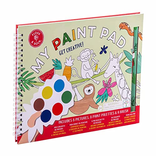 Floss & Rock Jungle Kids My Painting Pad Set with 8 Pictures, 8 Paint Pallets and A Brush