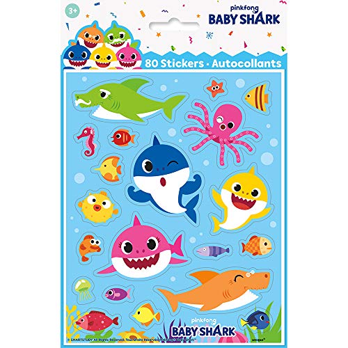 Unique Industries Unique Baby Shark Sticker Sheets - 4 Pcs