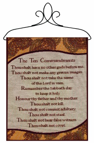Manual Inspirational Collection 13 X 18-Inch Wall Hanging with Frame, Ten Commandments