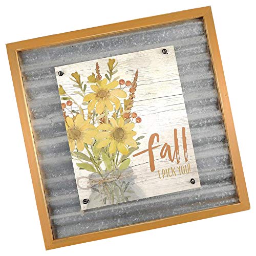 Blossom Bucket Fall I Pick You Framed Metal Sign