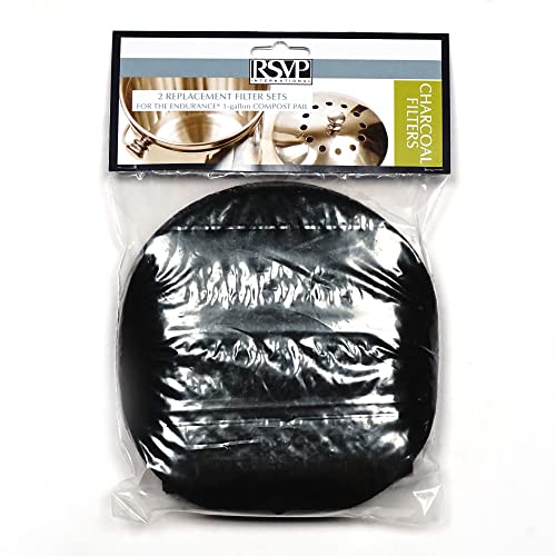 RSVP International Charcoal Compost Pail Replacement Filters, Set of 2