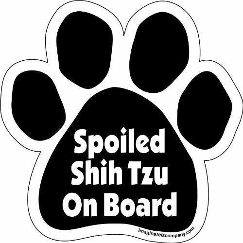 Imagine This Company Paw Car Magnet, Spoiled Shih Tzu on Board, 5-1/2-Inch by 5-1/2-Inch