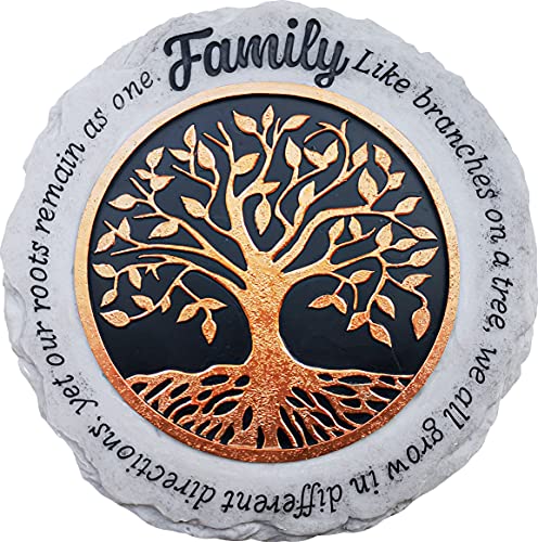 Spoontiques 13433 Family Bronze Stepping Stone, 9.63-inch Diameter, Resin