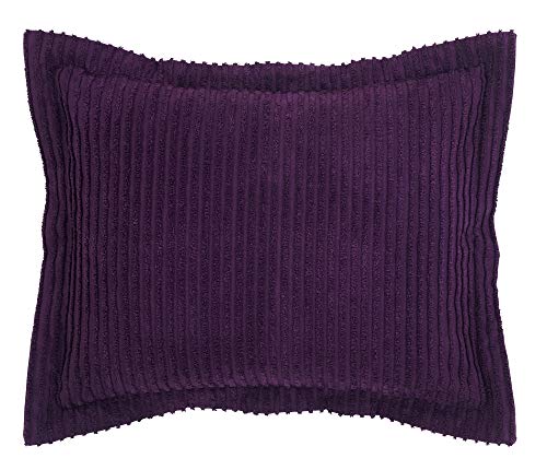 Better Trends Jullian Collection is Super Soft and Light Weight in Bold Stripes Design 100% Cotton Tufted Unique Luxurious Machine Washable Tumble Dry, Standard Sham, Plum