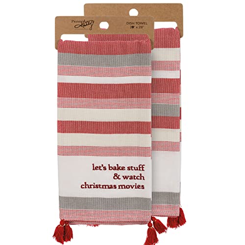 Primitives by Kathy 111335 Kitchen Dish Towel - Let's Bake Stuff & Watch Movies