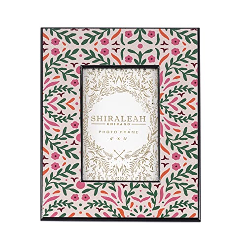 Shiraleah Celebration Pink and Green Floral 4" X 6" Picture Frame