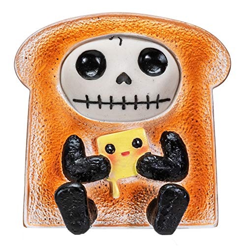 Pacific Trading Furrybones Summit Collection Toasty Figurine Decorative Signature Skeleton Bread Toast Costume 3 Inch Tall Collectible Statue
