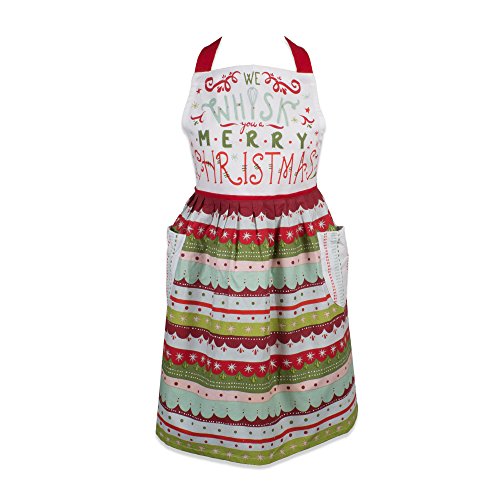 DII Design Holiday Tidings Kitchen Apron, One Size, Whisk You A Merry Christmas